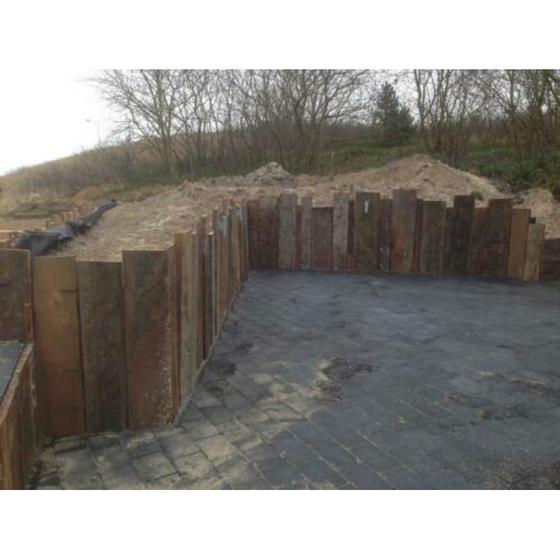 Aanmeerpalenhout, Sloophout, Steigerhout 5000m2+++