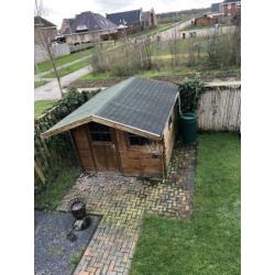 Blokhut, tuinhuisje, schuurtje 3x3 meter + luifel