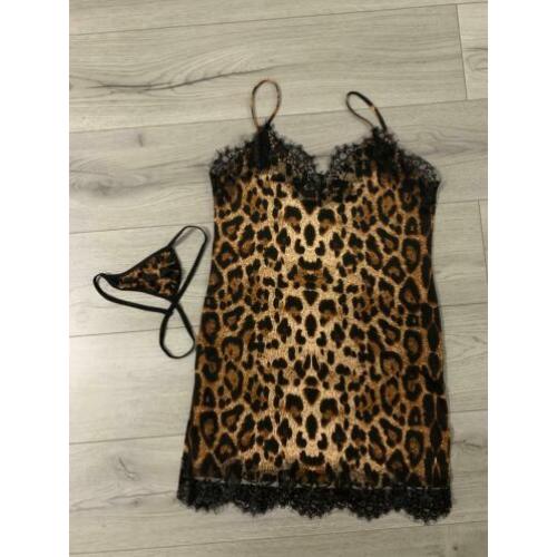 Sexy nachtjurk slipdress maat M/L met string nieuw! Jaguar