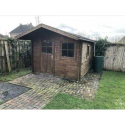 Blokhut, tuinhuisje, schuurtje 3x3 meter + luifel