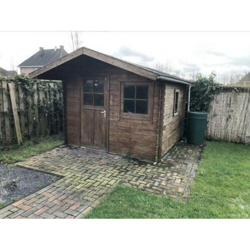 Blokhut, tuinhuisje, schuurtje 3x3 meter + luifel