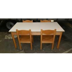 Schilte lage 402 B2 groepstafel (120x60) met 4 stoelen