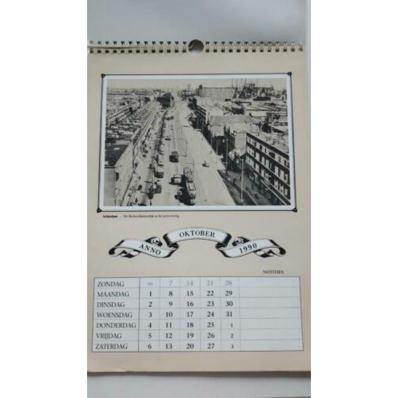 Kalender 1990 met historische foto's van Schiedam