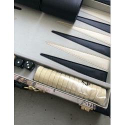 Nieuwe leren backgammon speelkoffer