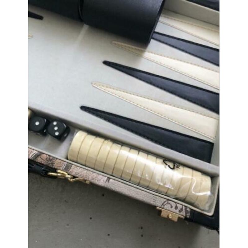Nieuwe leren backgammon speelkoffer