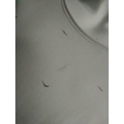 B keus: 8MM long shirt. Beige met print. Maat L. Vlekjes