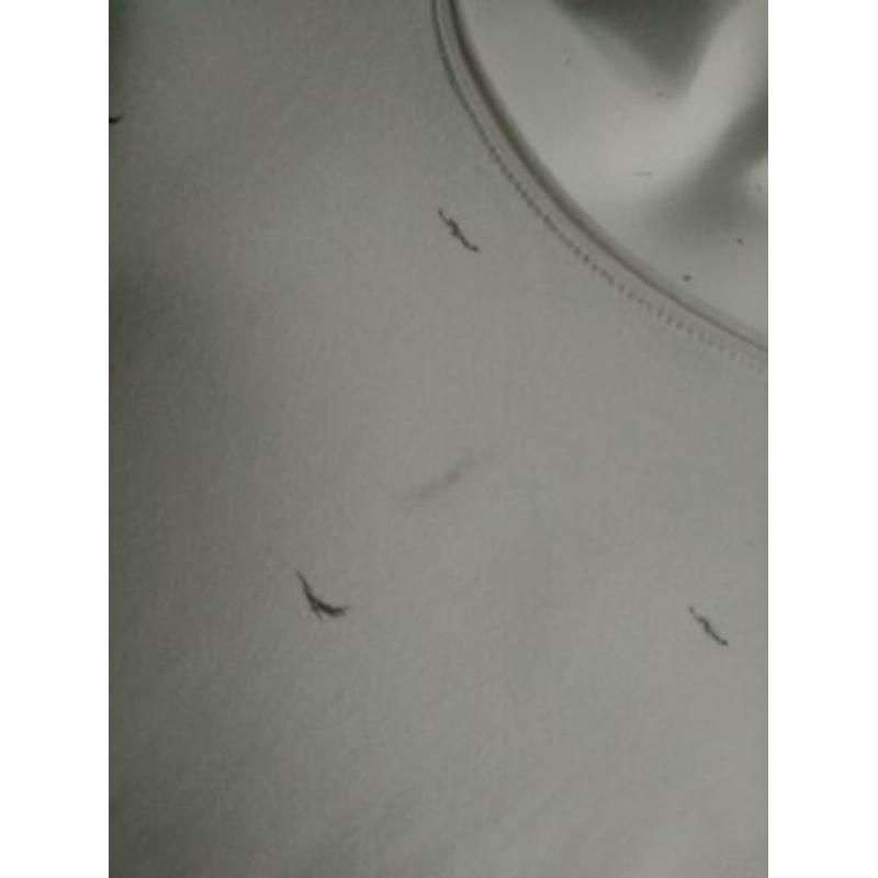 B keus: 8MM long shirt. Beige met print. Maat L. Vlekjes