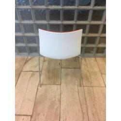 Castel vergaderstoelen , 4-poots stoelen , rode stof chroom