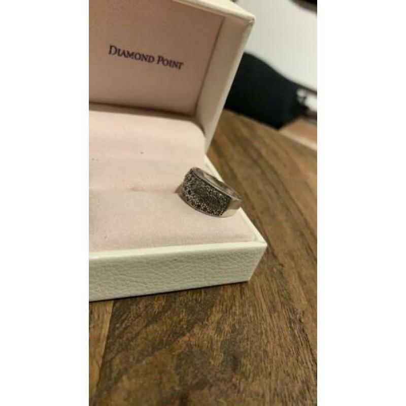 Prachtige zilveren ring - (925) - Diamanten - Maat 52