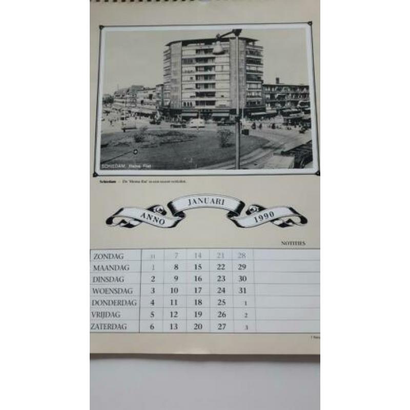 Kalender 1990 met historische foto's van Schiedam