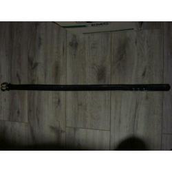 Zwarte leren riem van 90 cm aangeboden