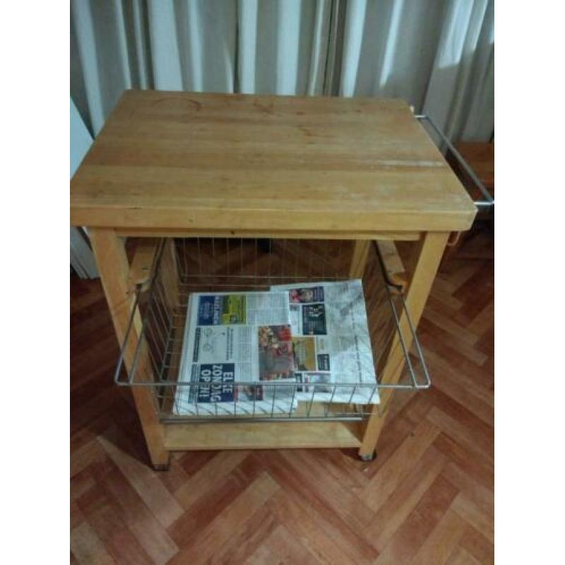 Houten keukentrolly 50x65x87