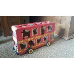 Houten Londen bus met dieren - vormenstoof