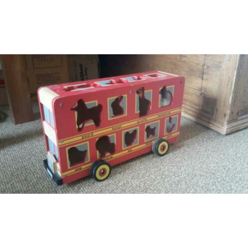 Houten Londen bus met dieren - vormenstoof