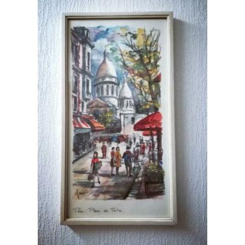 Schilderij. Paris place du tertre. Arno. Zie omschrijving.