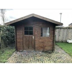 Blokhut, tuinhuisje, schuurtje 3x3 meter + luifel