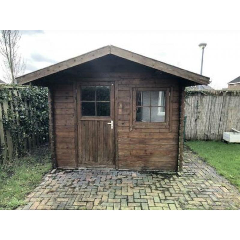 Blokhut, tuinhuisje, schuurtje 3x3 meter + luifel
