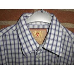 Wit Paars Ruit Overhemd Scotch mt M (849)