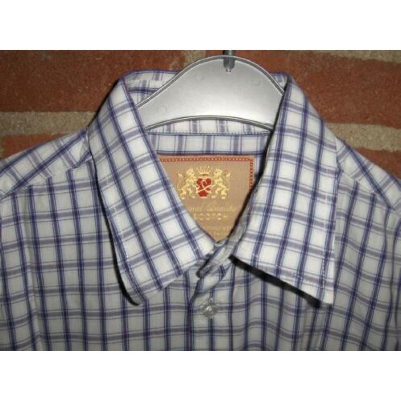 Wit Paars Ruit Overhemd Scotch mt M (849)