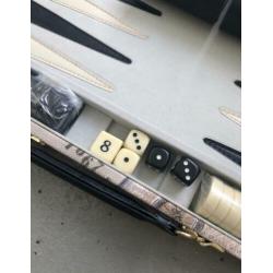 Nieuwe leren backgammon speelkoffer