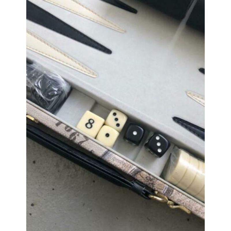 Nieuwe leren backgammon speelkoffer