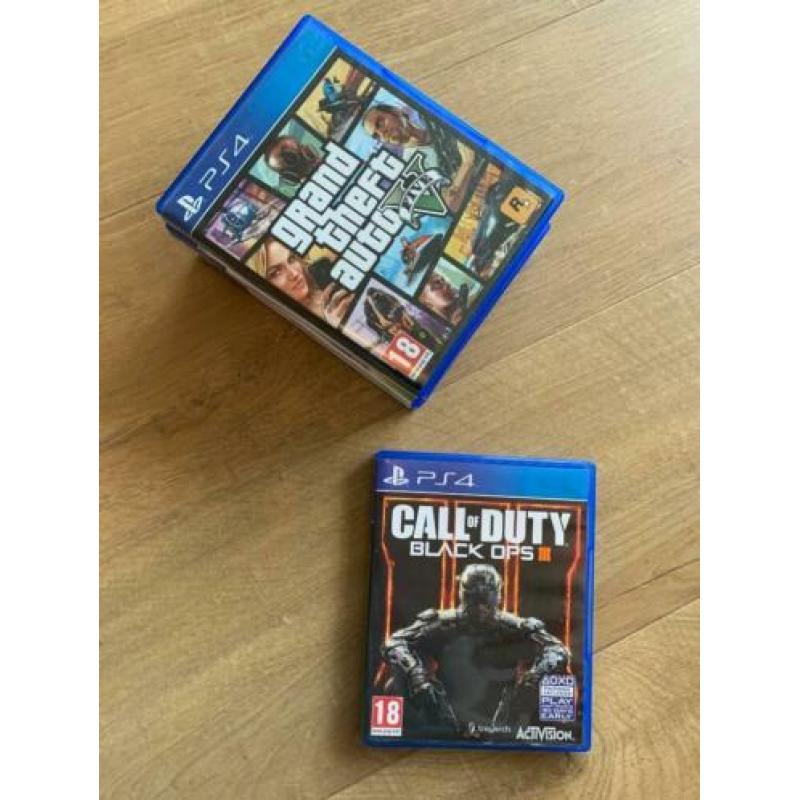 PlayStation PS4 diverse games spellen GTA Black Ops FIFA 18