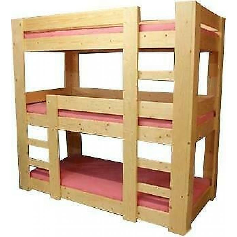 ACTIE!! NIEUW 100% houten bed. Stevig en in ELKE maat!