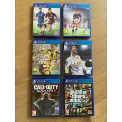 PlayStation PS4 diverse games spellen GTA Black Ops FIFA 18