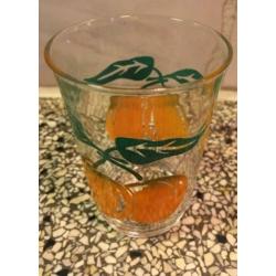 6x Retro jaren 50 glas limonade aardbei tomaat citroen