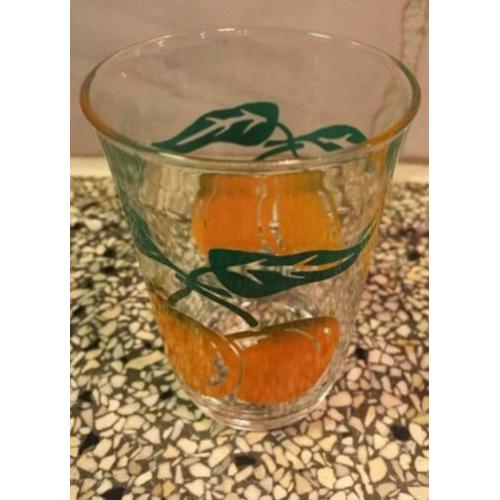 6x Retro jaren 50 glas limonade aardbei tomaat citroen