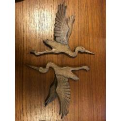 Vintage vogels muurhangers muurdecoratie ornamenten