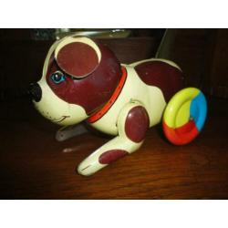 vintage curiosa mechanisch blikken speelgoed hond