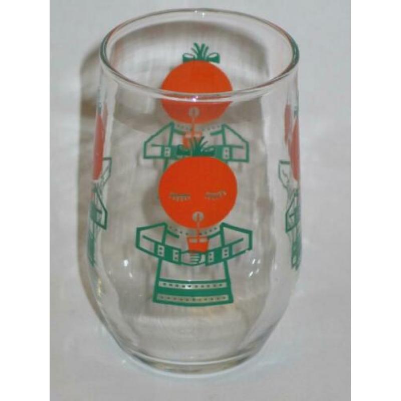 6x Retro jaren 50 glas limonade aardbei tomaat citroen