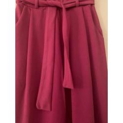 Zomerbroek elegant pantalon roze maat XS / 34 stretch strik