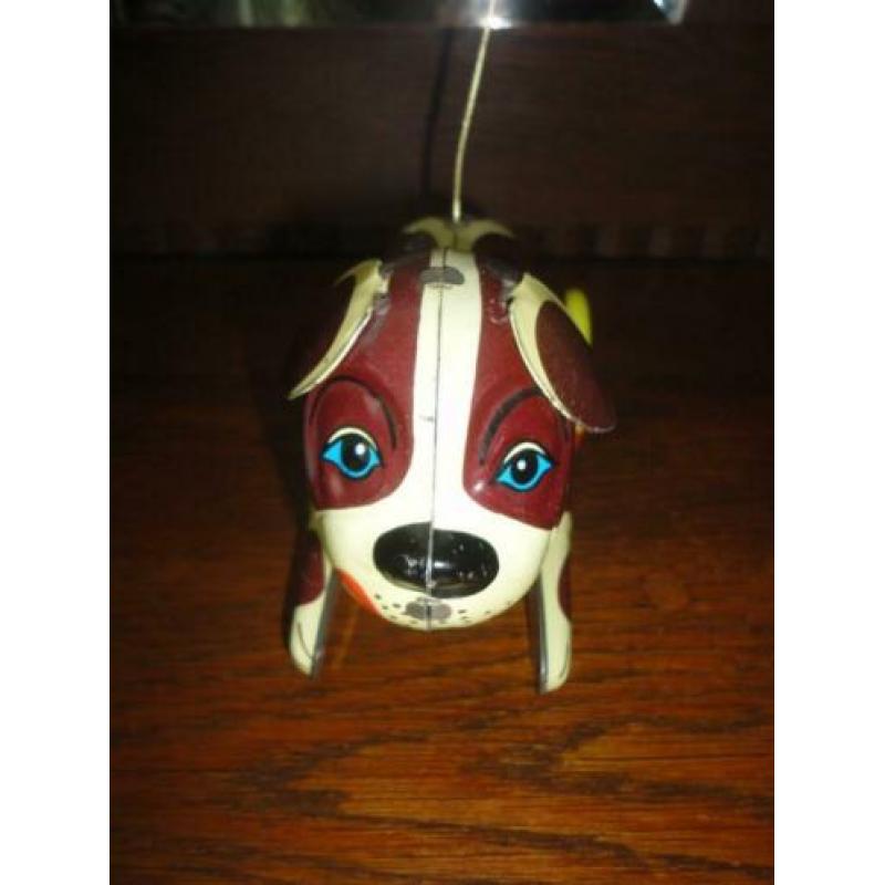 vintage curiosa mechanisch blikken speelgoed hond
