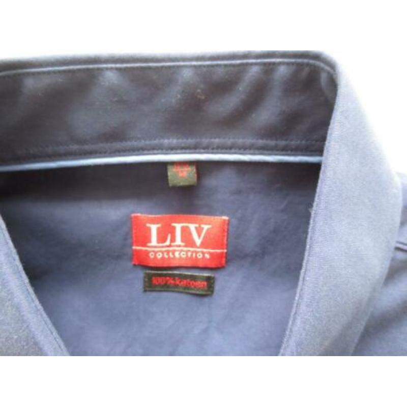 LIV overhemd, maat 40 ; donker blauw
