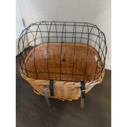 FIETSMAND RIET VOOROP + METALEN REK 40 x 50 x 44 cm (nieuw)