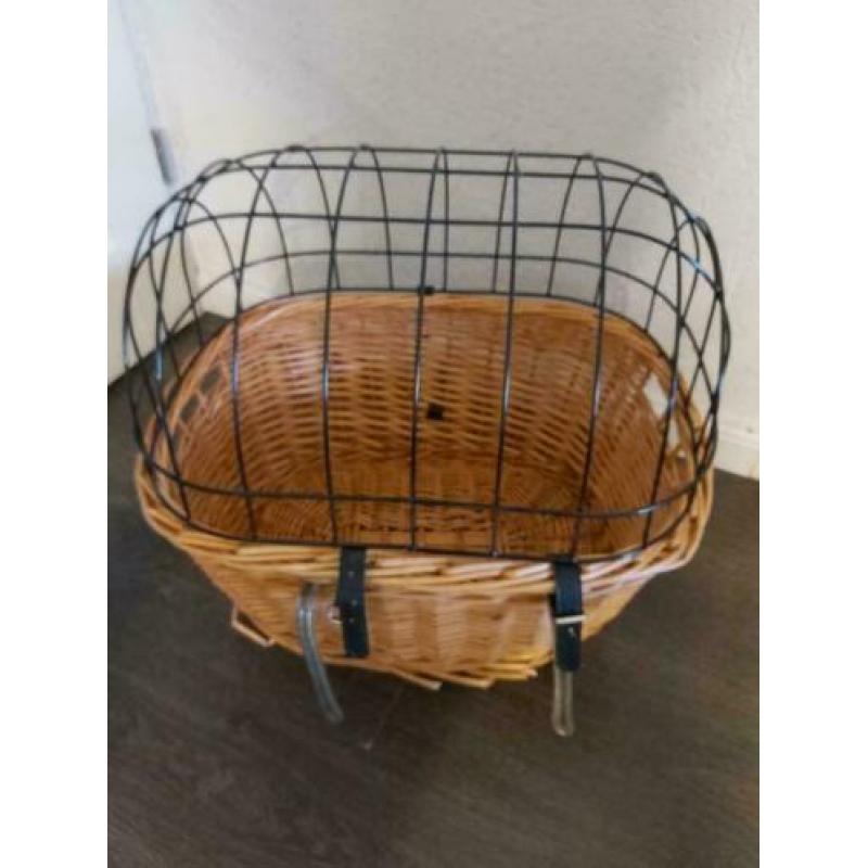 FIETSMAND RIET VOOROP + METALEN REK 40 x 50 x 44 cm (nieuw)