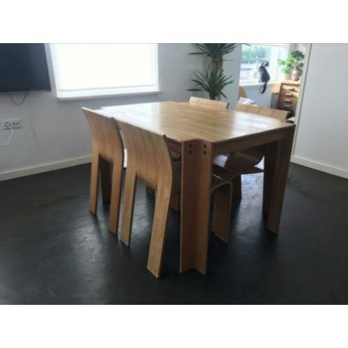 Eetkamerset Gijs Bakker stripstoelen Castelijn