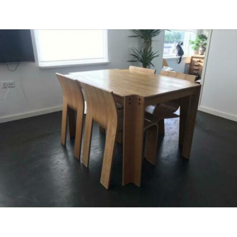 Eetkamerset Gijs Bakker stripstoelen Castelijn