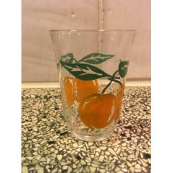 6x Retro jaren 50 glas limonade aardbei tomaat citroen