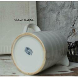 brocante oud Franse bandenkan off white ( kleinere maat )