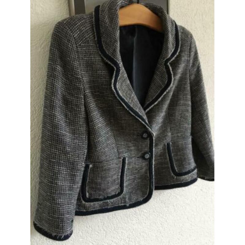Cane cane blauw gemêleerd jasje maat 40