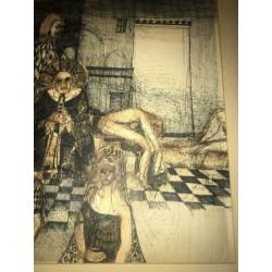 Gravure oud . Beschadigd