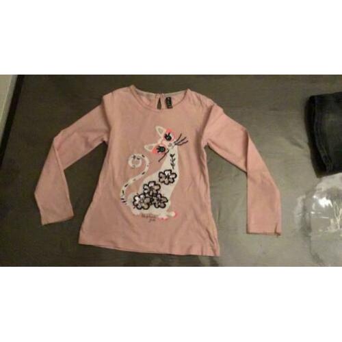 Roze shirt met lange mouwen, maat 110-116,Jill