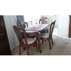 Salontafel /Eettafel + 4stoelen