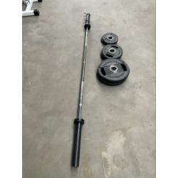 35kg Technogym Olympische Gewichten met Halterstang