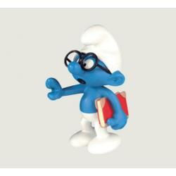 XL Brilsmurf -- handgemaakte Smurfen Plastoy - NIEUW!