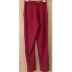 Zomerbroek elegant pantalon roze maat XS / 34 stretch strik