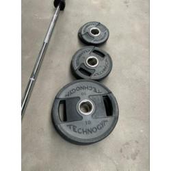 35kg Technogym Olympische Gewichten met Halterstang